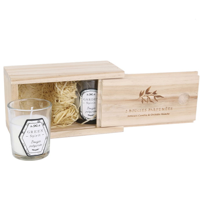 Home Deco Factory Set de 2 Velas de Flores Primaverales y Orquídea Blanca Home Deco Factory Set de 2 Velas de Flores Primaverales y Orquídea Blanca