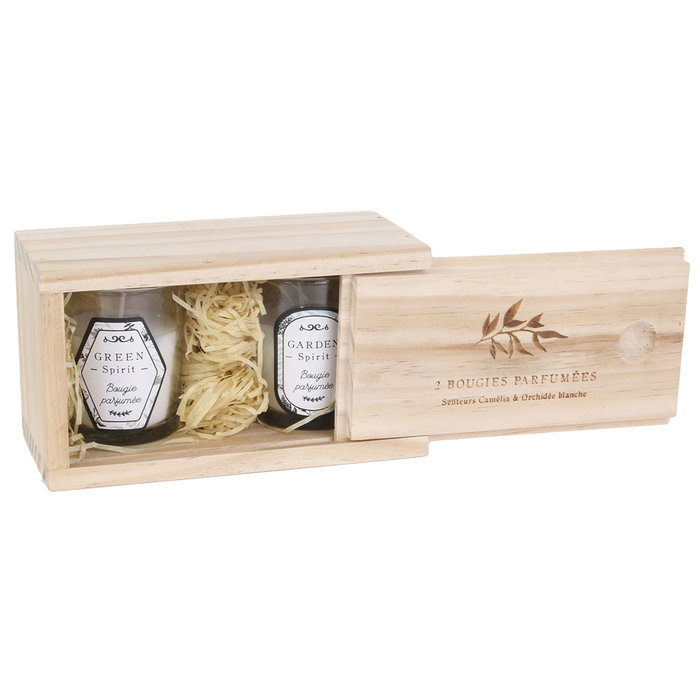 Home Deco Factory Set de 2 Velas de Flores Primaverales y Orquídea Blanca Home Deco Factory Set de 2 Velas de Flores Primaverales y Orquídea Blanca