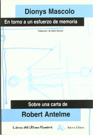 En torno a un esfuerzo de memoria, Dionys Mascolo - ARENA LIBROS EDITORIAL