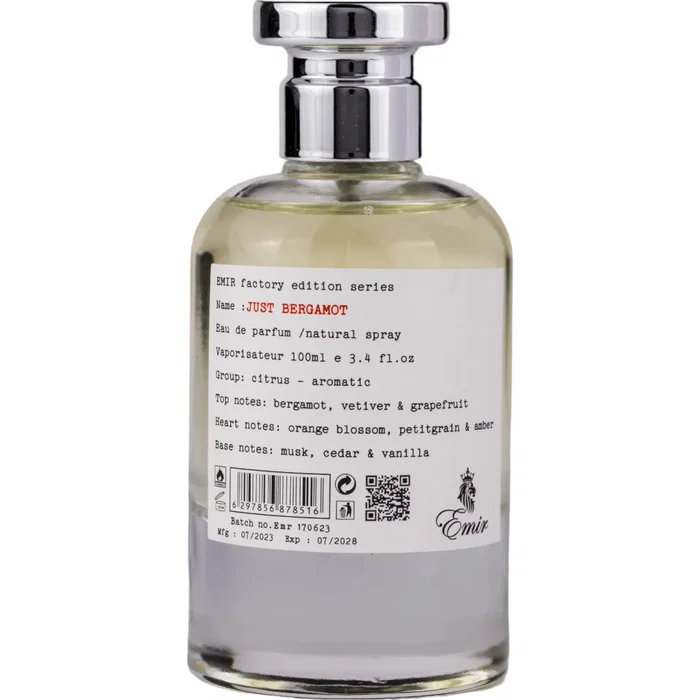 Emir, Just Bergamot Factory Edition Agua de perfume Unisex 100 ml Emir, Just Bergamot Factory Edition Agua de perfume Unisex 100 ml