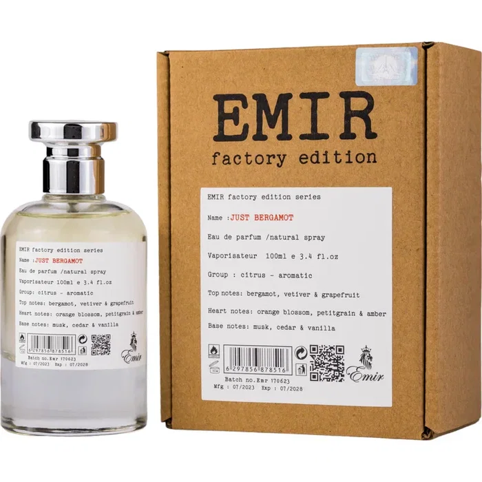 Emir, Just Bergamot Factory Edition Agua de perfume Unisex 100 ml Emir, Just Bergamot Factory Edition Agua de perfume Unisex 100 ml