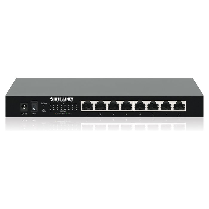 Intellinet Switch 8 Puertos 2.5G Ethernet PoE+ 100W 561938, No Administrado, 8x 10/100/1000/2500 Mbit/s PSE, Montaje Pared Opcional