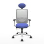 PIQUERAS Y CRESPO Silla de oficina Zulema con Mecanismo Sincro/Traslack, Azul claro y Blanco