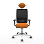 PIQUERAS Y CRESPO Silla de oficina Zulema con mecanismo Sincro, Naranja y Negro