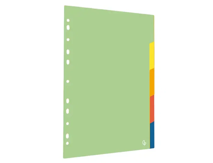 Liderpapel Juego de 5 Separadores A4 Multitaladro 500 Micras