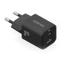 Aisens Cargador GaN 30W con 1x USB-C PD 3.0 y 1x USB-A QC 3.0, Negro