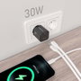 Aisens Cargador GaN 30W con 1x USB-C PD 3.0 y 1x USB-A QC 3.0, Negro