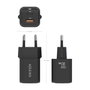 Aisens Cargador GaN 30W con 1x USB-C PD 3.0 y 1x USB-A QC 3.0, Negro