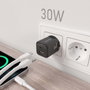 Aisens Cargador GaN 30W con 1x USB-C PD 3.0 y 1x USB-A QC 3.0, Negro