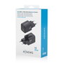 Aisens Cargador GaN 30W con 1x USB-C PD 3.0 y 1x USB-A QC 3.0, Negro