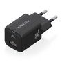Aisens Cargador GaN 30W con 1x USB-C PD 3.0 y 1x USB-A QC 3.0, Negro