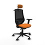 PIQUERAS Y CRESPO Silla de oficina Mardos con mecanismo Sincro/Traslack, Naranja y Negro