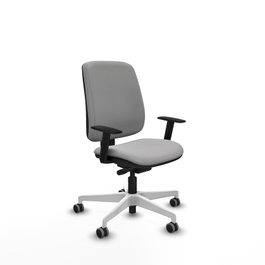 PIQUERAS Y CRESPO Silla de oficina Alares Gris claro con mecanismo Sincro/Traslack y base blanca