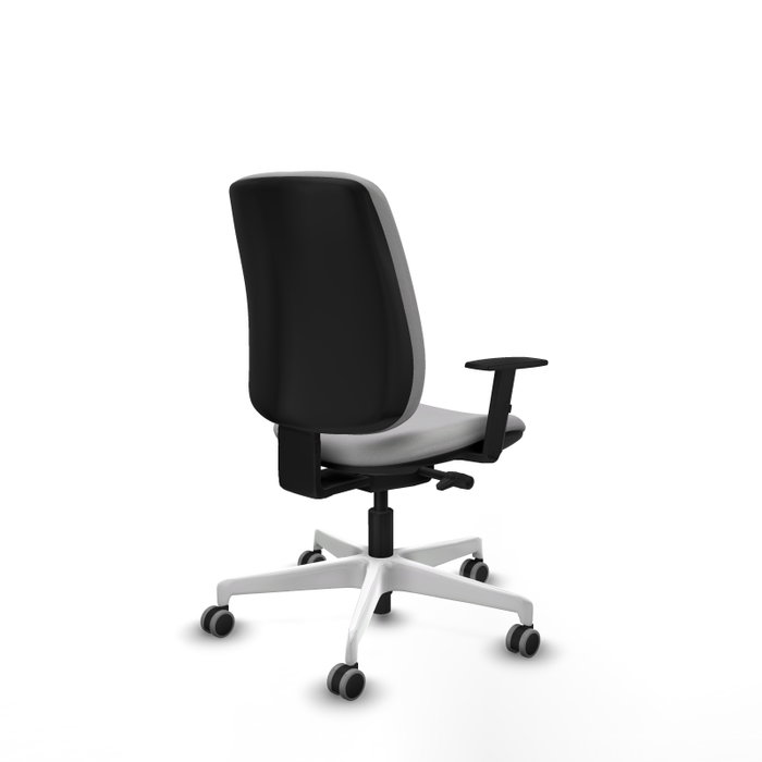 Silla de oficina Alares con mecanismo Sincro/Traslack tapizada con Tela color Gris claro. Equipada con Base poliamida blanca, Brazos 1D y Ruedas 65 mm parqué Silla de oficina Alares con mecanismo Sincro/Traslack tapizada con Tela color Gris claro. Equipada con Base poliamida blanca, Brazos 1D y Ruedas 65 mm parqué