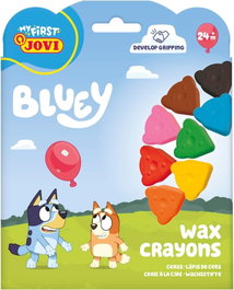 JOVI Estuche 8 ceras con forma de osito Bluey My First colores surtidos