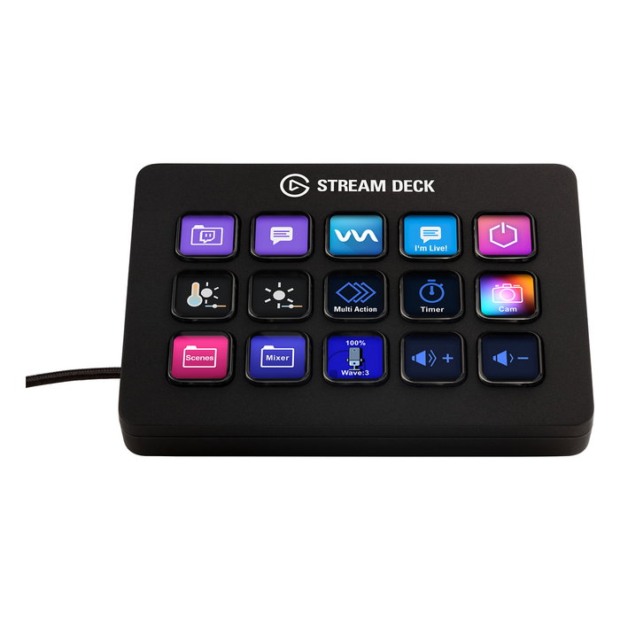 Elgato Stream Deck MK.2 Negro, 15 Botones LCD Programables, USB-C, para Windows/Mac, Incluye Soporte y Cable USB, Dimensiones: 118 mm * 84 mm * 25 mm