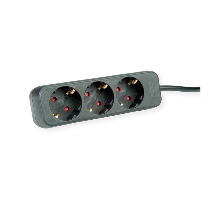 ROLINE Regleta de 3 salidas sin interruptor, Negro, 3 m ROLINE Regleta de 3 salidas sin interruptor, Negro, 3 m