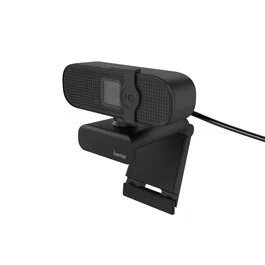 Hama C-400 Cámara Web Full HD 1080p 2MP con Micrófono Integrado, Cubierta de Privacidad, Soporte para Trípode y Pantalla, Plug & Play USB 2.0, Negro