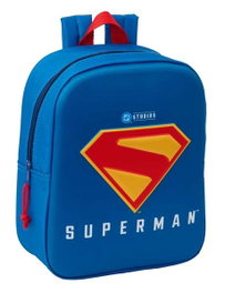 SAFTA Mochila 3D Superman DC Comics Guardería Preescolar 27cm Compartimento Principal Cremallera Asa Mano