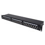 Intellinet Patchpanel Cat6a FTP 24 Puertos 1U Negro, 1HE, Montaje Rack, Blindado F/UTP, 90° Punch-Down