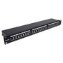 Intellinet Patchpanel Cat6a FTP 24 Puertos 1U Negro, 1HE, Montaje Rack, Blindado F/UTP, 90° Punch-Down