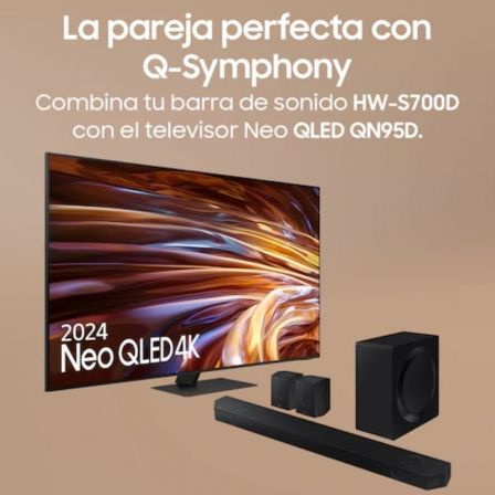 Samsung Barra de Sonido Ultra Slim HW-S700D/ZF 2024 3.1 Canales Dolby Atmos Inalámbrico