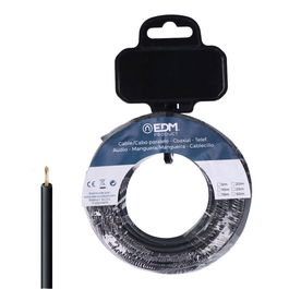 Edm H07Z1-K Cablecillo 6 mm² Negro, 5 m