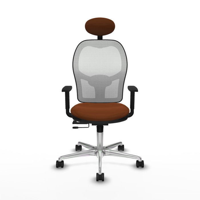 PIQUERAS Y CRESPO Silla de oficina Jorquera con mecanismo Sincro/Traslack Marrón y Blanco PIQUERAS Y CRESPO Silla de oficina Jorquera con mecanismo Sincro/Traslack Marrón y Blanco