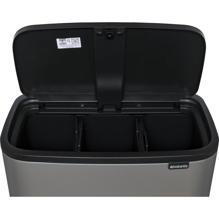 Brabantia Bo Touch Bin Mineral Concrete Grey 3 x 11 L Brabantia Bo Touch Bin Mineral Concrete Grey 3 x 11 L