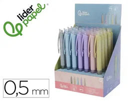 Liderpapel Portaminas Colección 1 con clip y goma 0.5 mm 5 colores surtidos