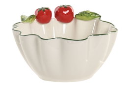 DKD Home Decor Cuenco de Gres Tomates Blanco
