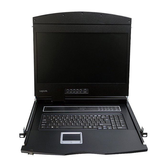 LogiLink Consola KVM con pantalla LCD de 19 pulgadas, VGA y teclado alemán