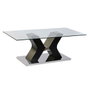 DKD Home Decor Mesa de Centro de Cristal Templado y MDF Negro