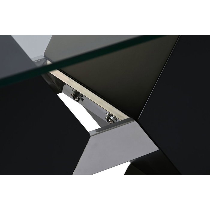 DKD Home Decor Mesa de Centro de Cristal Templado y MDF Negro