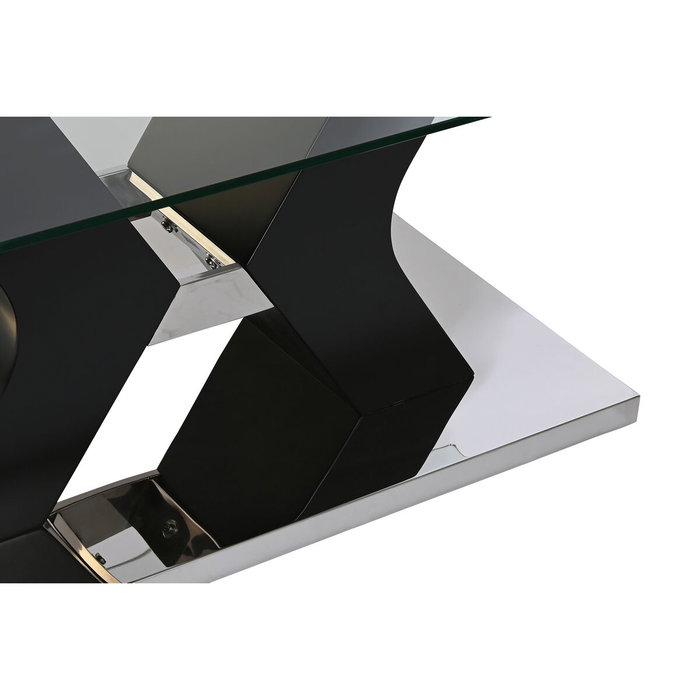 DKD Home Decor Mesa de Centro de Cristal Templado y MDF Negro