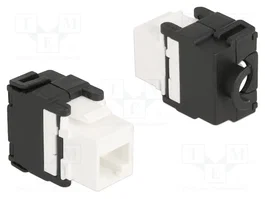 DeLOCK Módulo Keystone RJ45 hembra a LSA Cat.6A 180° sin herramientas, Blanco