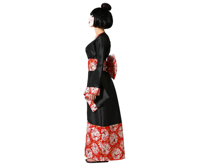 Disfraz Geisha Kimono Negro Mujer Adulto XXL Disfraz Carnaval Asiático Disfraz Geisha Kimono Negro Mujer Adulto XXL Disfraz Carnaval Asiático