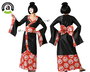 Disfraz Geisha Kimono Negro Mujer Adulto XXL Disfraz Carnaval Asiático