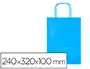 Q-connect Bolsa Papel Celeste S con Asa Retorcida 240x320x100 mm Celulosa