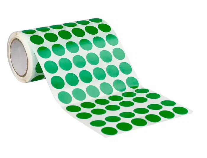 Liderpapel Gomets Autoadhesivos Circulares 15 mm Verde Rollo 2500 Unidades Caja Cartón