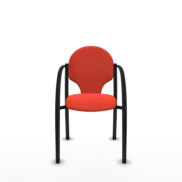 PIQUERAS Y CRESPO Silla Hellín tapizada en tela color naranja oscuro con brazos fijos PIQUERAS Y CRESPO Silla Hellín tapizada en tela color naranja oscuro con brazos fijos