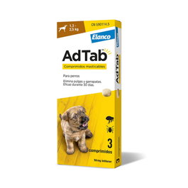 Elanco Adtab 56 mg 3 Comp Masticable para Perros de 1.3 a 2.5 kg