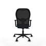 Silla de oficina Jorquera con mecanismo Sincro/Traslack tapizada con Tela color Verde petróleo y malla color Negro. Equipada con lumbar 1D, Brazos 1D y Ruedas 65mm nailon