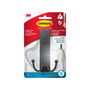3M Command Gancho Doble Grande, Negro Mate, 1 Ud + 2 Tiras, Carga Máx. 1.8 kg, Ref. bath36