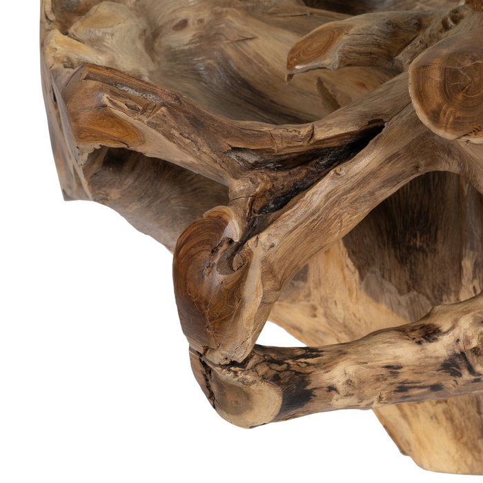 Mesa Centro Natural Madera / Cristal 90 X 90 X 45 cm