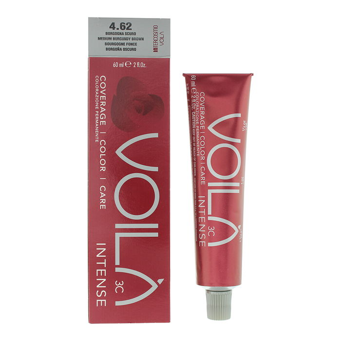 Voila 3C Intense, Tinte permanente para el cabello, 4.62 Medium Burgundy Brown, 60 ml Voila 3C Intense, Tinte permanente para el cabello, 4.62 Medium Burgundy Brown, 60 ml