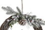 DKD Home Decor Corona de Mimbre y Piña Nevada (Pack de 2) de 32x7x32 cm