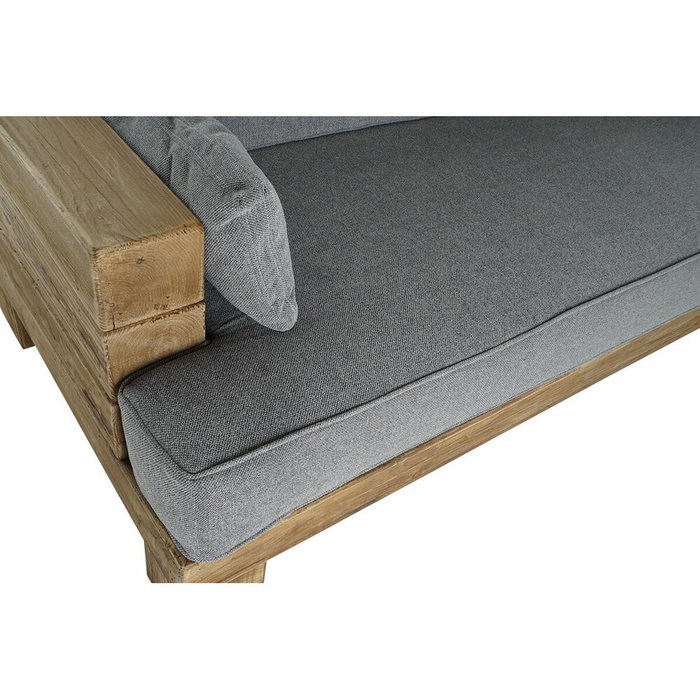 DKD Home Decor Sofá de Madera Reciclada y Poliéster Gris