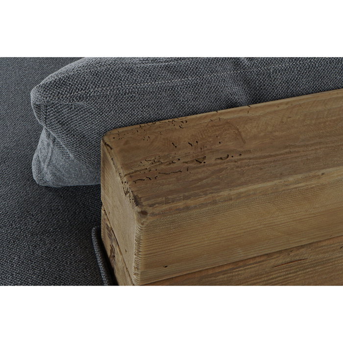 DKD Home Decor Sofá de Madera Reciclada y Poliéster Gris