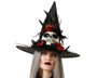 Atosa Sombrero De Bruja Negro Con Calavera Y Detalles Góticos